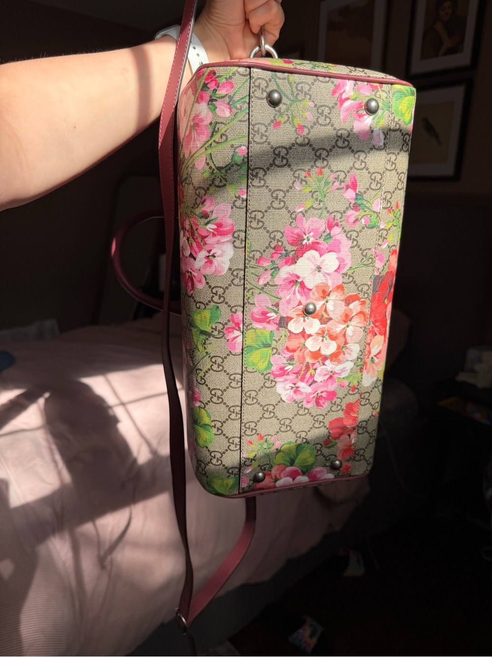 Gucci GG Supreme Blooms Boston Bag - Picture 8 of 11